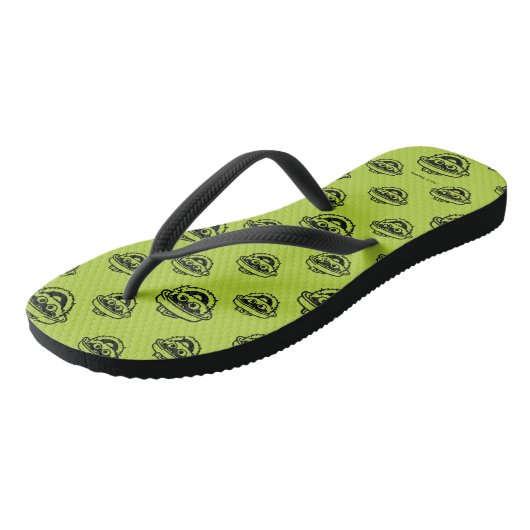 Oscar the Grouch Green Pattern Teenslippers (Schuin)