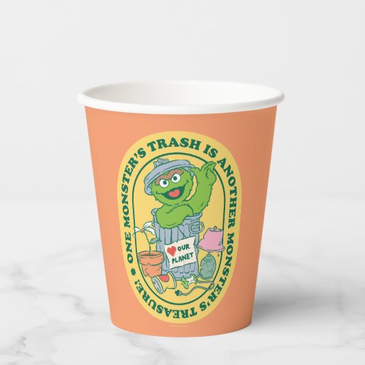 Oscar the Grouch | Monster Treasure Badge Papieren Bekers (Voorkant)