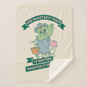 Oscar the Grouch Monster Treasure Graphic Sherpa Deken