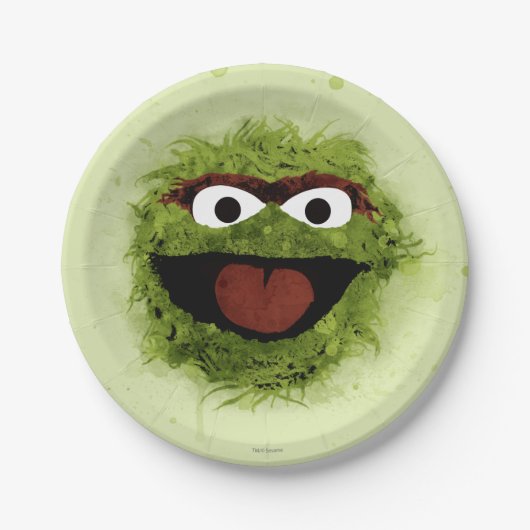 Oscar the Grouch | Ontwikkeling Waterverf Papieren Bordje (Voorkant)