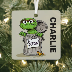 Oscar the Grouch Persoonlijke naam met foto Metalen Ornament