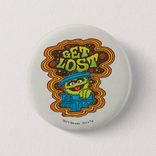 Oscar the Grouch Psychedelic Ronde Button 5,7 Cm