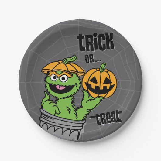 Oscar the Grouch - Trick or treat Papieren Bordje (Voorkant)