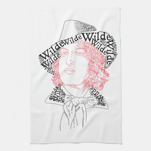Oscar Wilde in woorden Theedoek (Verticaal)