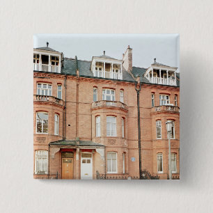 Oscar Wilde's huis in Tite Street, Chelsea Vierkante Button 5,1 Cm