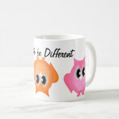 Oser être différent Chouettes Chouettes Mug (Devant droit)