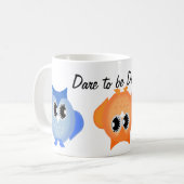 Oser être différent Chouettes Chouettes Mug (Devant gauche)