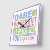 Oser être différent horloge murale (Angle)