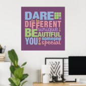 Osez être différent poster (Bureau à domicile)