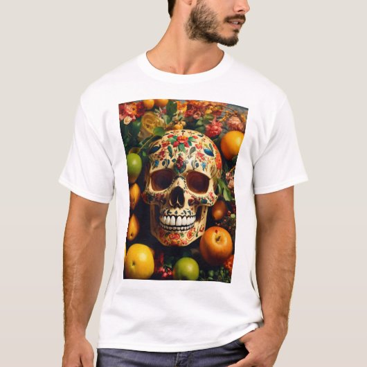 "Osez porter" Crâne sur les T-shirts aux fruits (Devant)