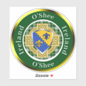 O'Shee Ierse Schild/Celtisch Kruis Persoonlijk Sticker (Vel)