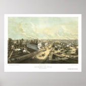 Oshkosh, WI Panoramic Map - 1850 Poster (Voorkant)