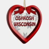Oshkosh Wisconsin Coeur ornement de Noël (Droite)