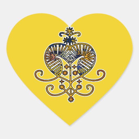 Oshun Goddess Veve Sigil Hart Sticker (Voorkant)