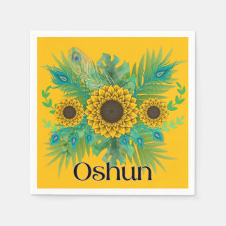 Oshun Goddess Zonnebloemen Servet