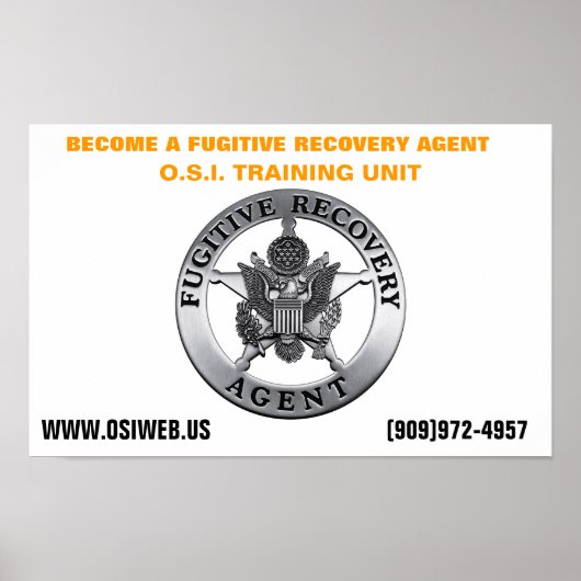 OSI Fugitive Recovery Training Unit Poster (Voorkant)