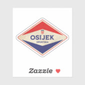 Osijek Kroatië Vintage Sticker (Vel)