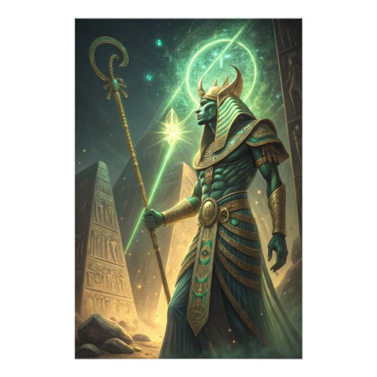 Osiris God van Eeuwige Wedergeboorte MFoto Vergr Foto Afdruk (Voorkant)
