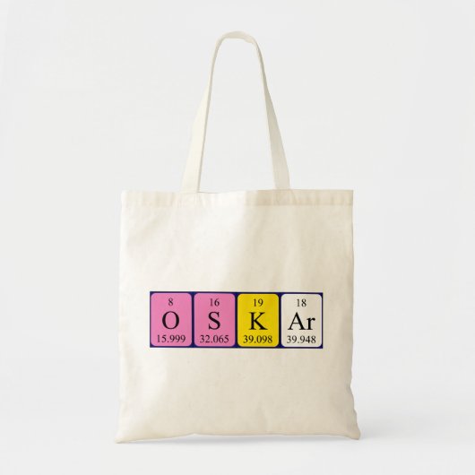 Oskar periodieke table name canvas tas (Voorkant)