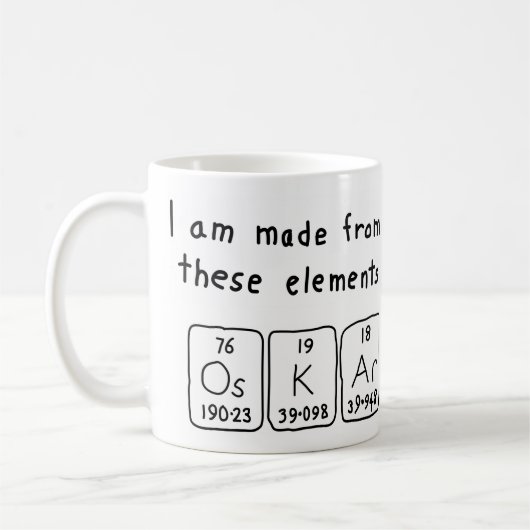 Oskar périodique nom de table mug (Gauche)