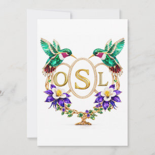OSL Kolibrie Huwelijk Aangepaste Letters CO Kaart