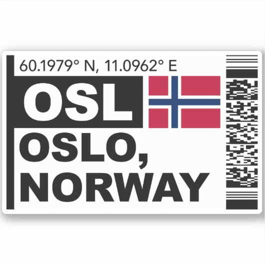 OSL Oslo Boarding Pass - Norway Travel Sticker (Voorkant)