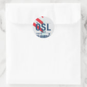 Oslo - Autocollant Rond de Voyage (Sac)