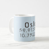 Oslo Breedtegraad Lengtegraad Koffiemok (Voorkant links)