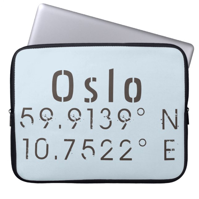 Oslo Breedtegraad Lengtegraad Laptop Sleeve (Voorkant)