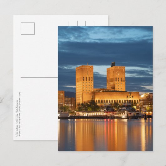 Oslo City Hall Noorwegen Briefkaart (Voorkant / Achterkant)
