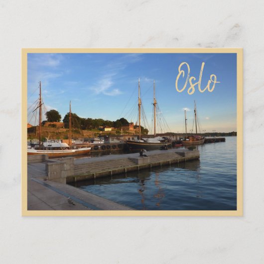 Oslo Harbour met tekst Briefkaart (Voorkant)