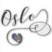Oslo Heart Flag Sticker (Voorkant)