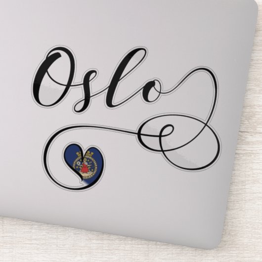 Oslo Heart Flag Sticker (Detail)
