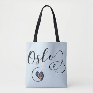 Oslo Heart Grocery Bag, Noorwegen Tote Bag