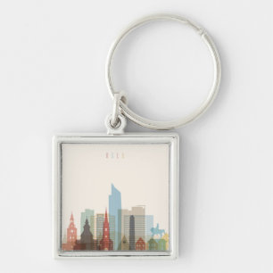 Oslo, Noorwegen City Skyline Sleutelhanger