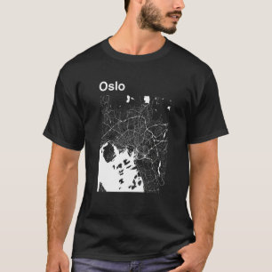Oslo Noorwegen Klassieke Stad Kaart Grafisch T-shirt