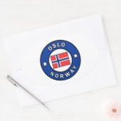 Oslo Noorwegen Ovale Sticker (Envelop)