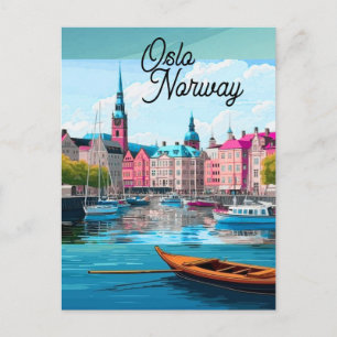 Oslo Noorwegen Reisansichtkaart Kunst, Oslo Ansich Briefkaart