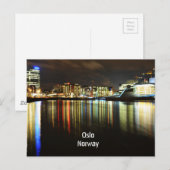 Oslo, Noorwegen 's nachts Briefkaart (Voorkant / Achterkant)