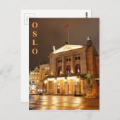 Oslo, Noorwegen 's nachts Briefkaart (Voorkant / Achterkant)