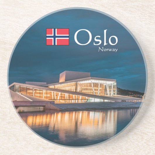 Oslo Noorwegen Souvenir Zandsteen Onderzetter (Voorkant)