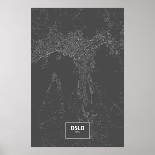 Oslo, Noorwegen (zwart wit) Poster (Voorkant)