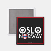 Oslo Norvège Aimer la paix Magnet 4 (Recto/Verso)