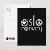 Oslo Norvège Love Peace Carte postale 1 (Devant / Derrière)
