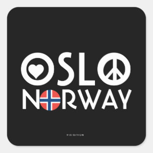 Oslo Norway Love Peace Sticker 2