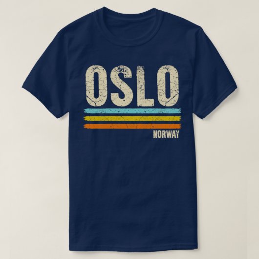 Oslo Norway Retro T-shirt (Design voorkant)