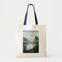 Oslo Norway Travel Art Vintage