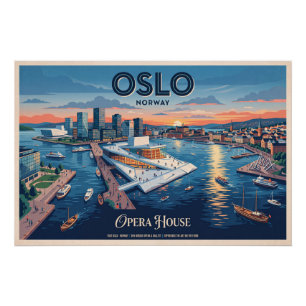 Oslo Operahuis Vintage Reisposter - Noorwegen Perfect Poster