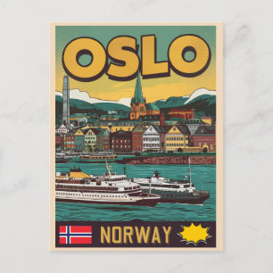Oslo veerboten Noorwegen grappige souvenirs en cad Briefkaart
