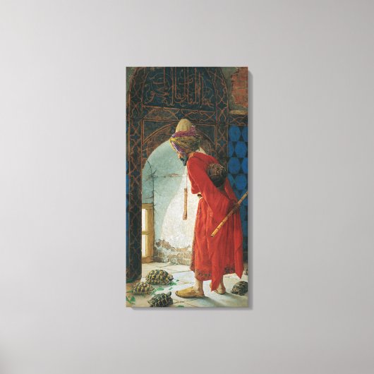 Osman Hamdi Bey The Tortoise Trainer Canvas Afdruk (Voorkant)